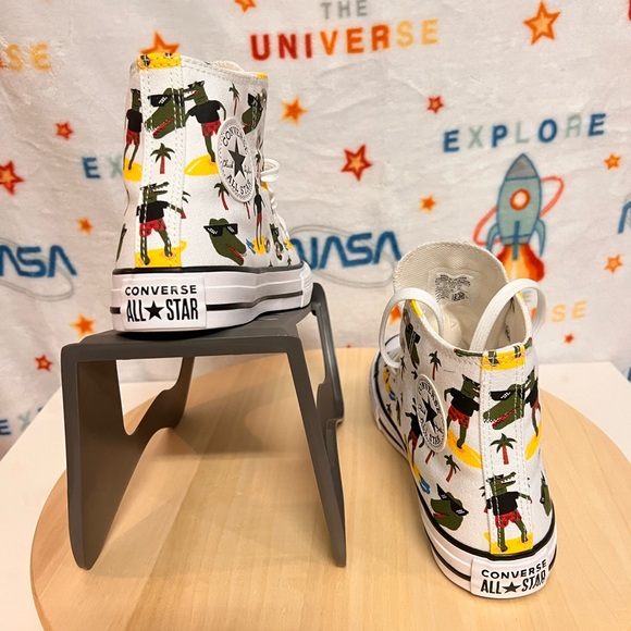 CONVERSE CTAS HI WHITE GATOR 🐊 WOMEN - Picture 6 of 13